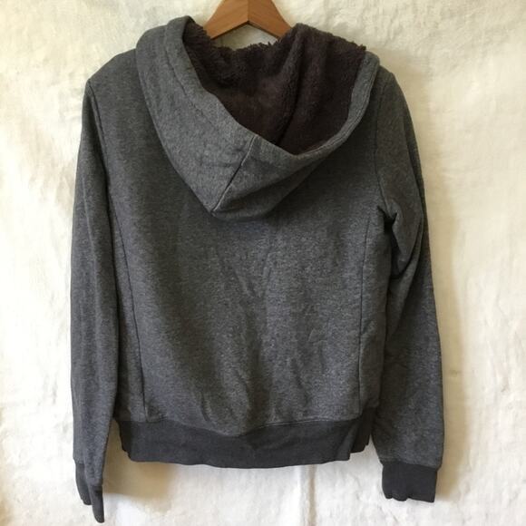 Uniqlo Gray Zip-Up Hoodie With Fur Lining Jacket - Picture 5 of 12